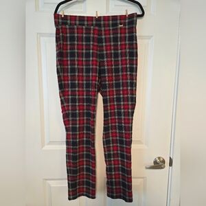 Red & Navy Plaid Dress Pants